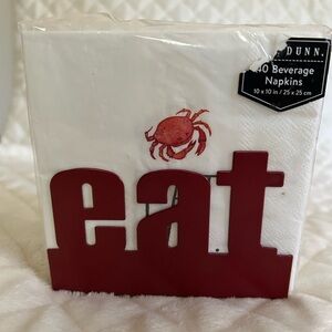 Red 'Eat' Metal Napkin Holder